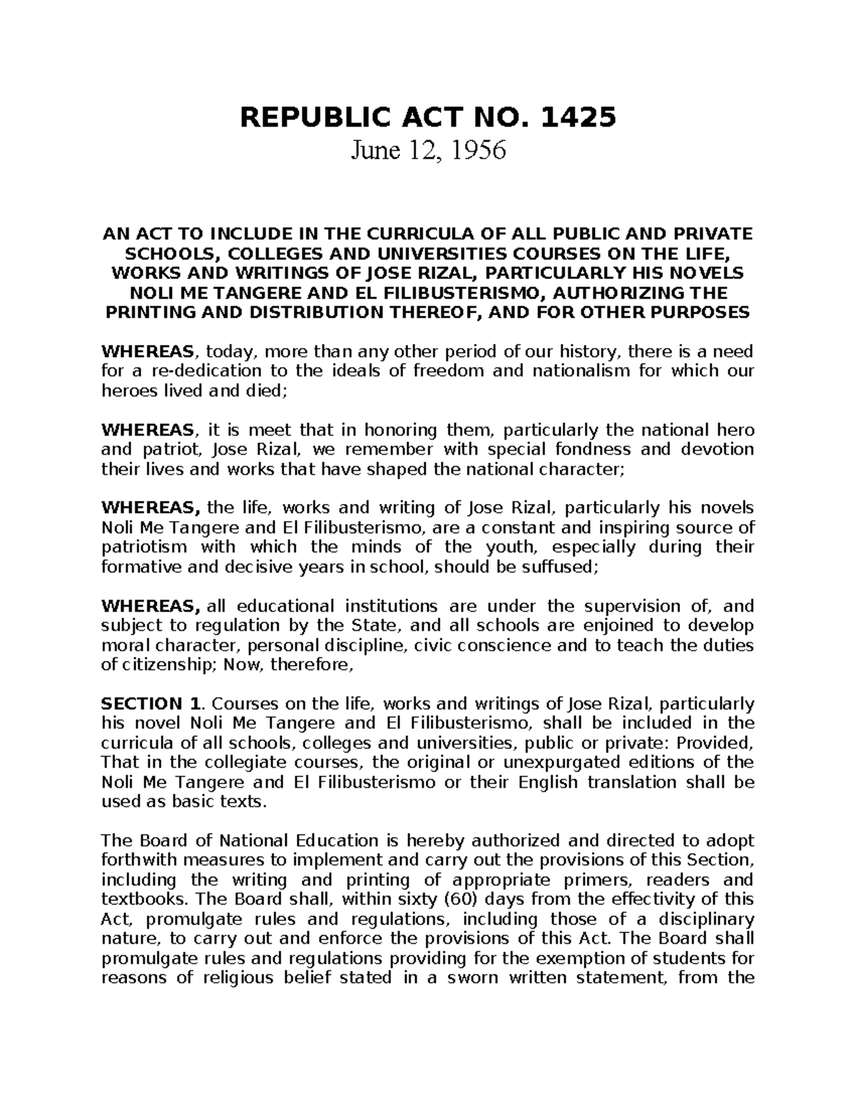 Republic ACT 1425 - additional notes - REPUBLIC ACT NO. 1425 June 12 ...