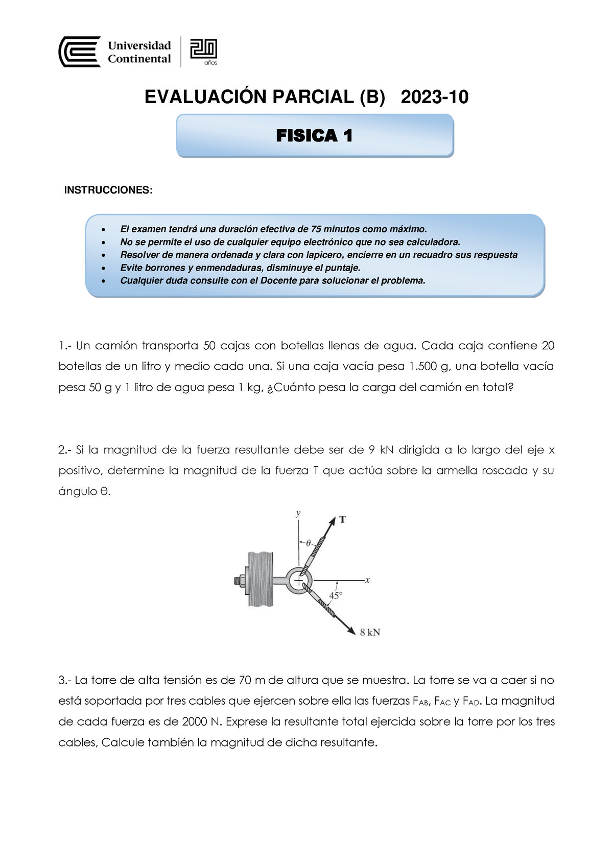 P- Parcial(B) - Es Un Examen Parcial Que Tuvimos En El Cual Pide Hallar ...