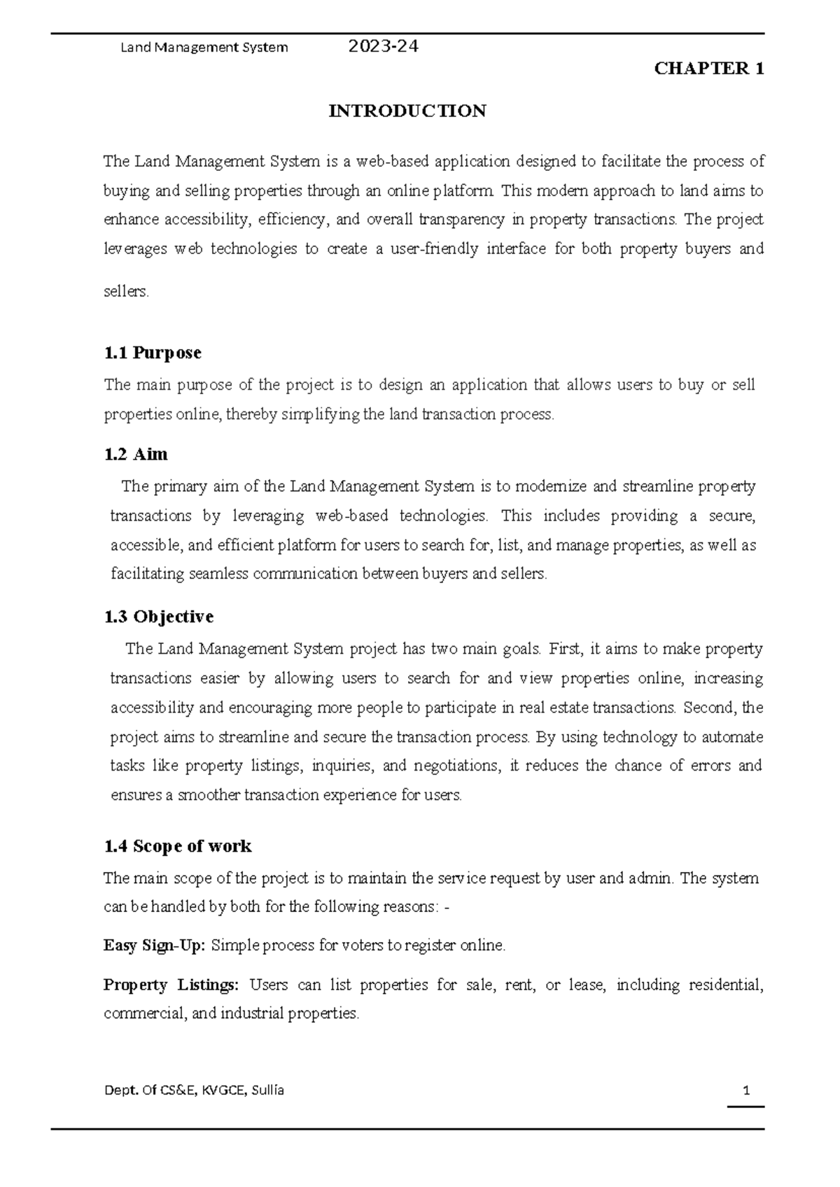 Report 2 - hi this is assignment - CHAPTER 1 INTRODUCTION The Land ...