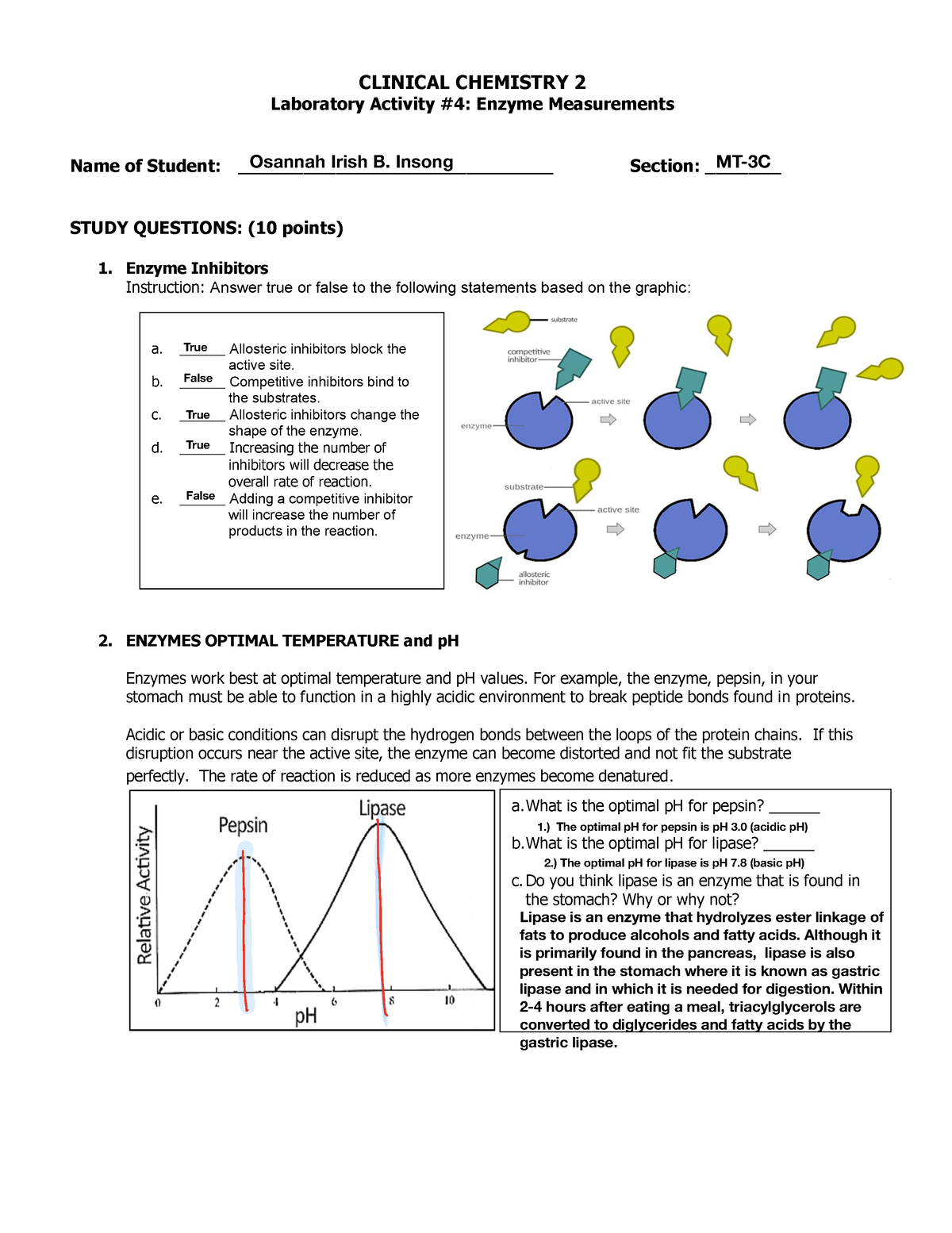 EXPERIMENT 4 STUDY QUESTIONS CLINICAL CHEMISTRY - CLINICAL CHEMISTRY 2 ...