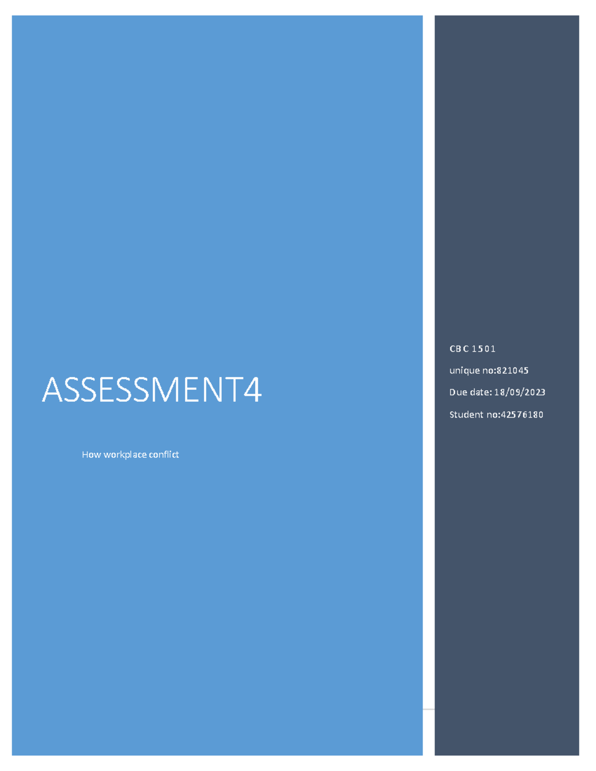 Assessment 4 CBC 1501 - Personal work - 1210 | P a g e ASSESSMENT How ...