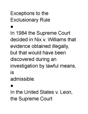 The exclusionary rule is the outlet supreme court rule that states that