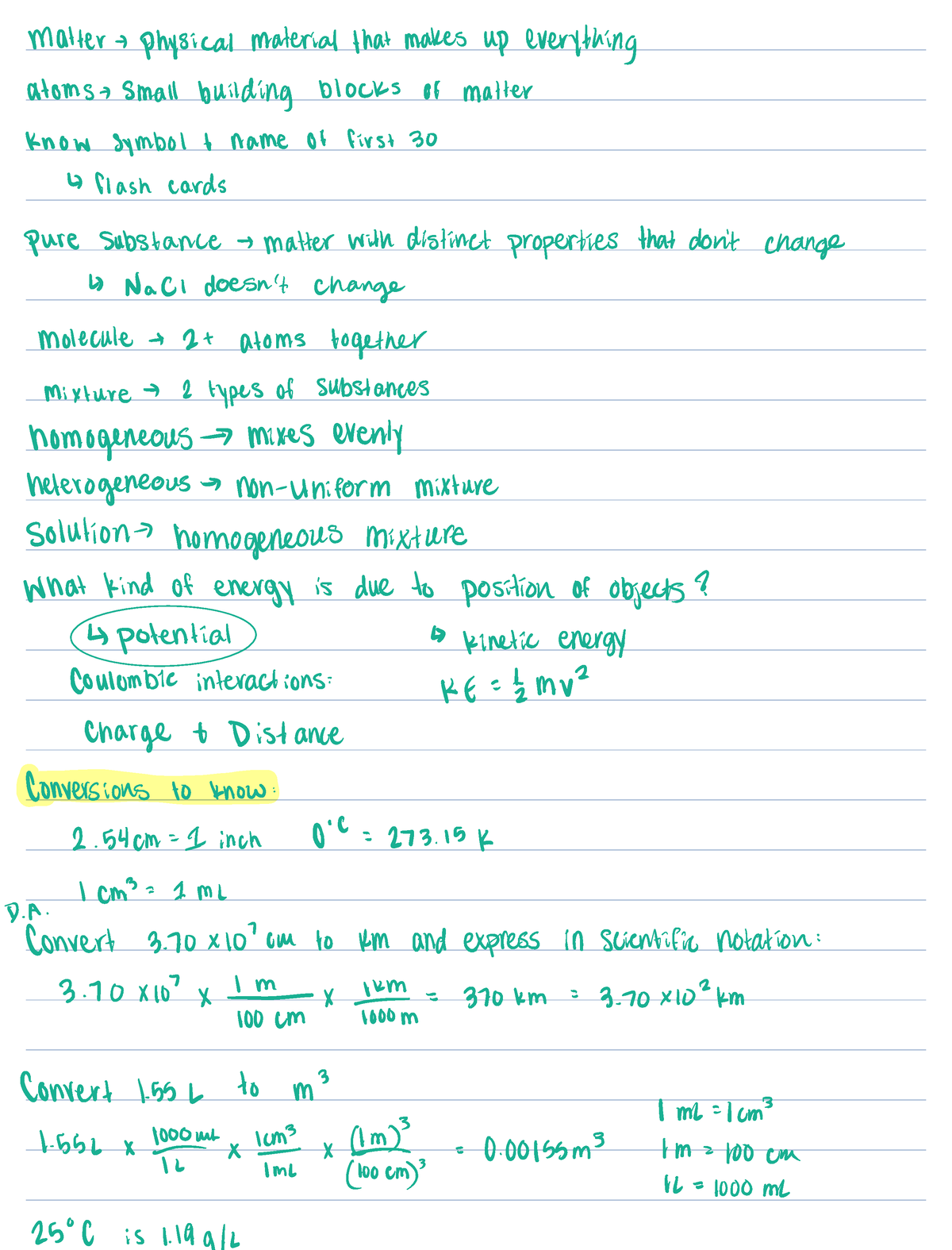 Chapter 1 Notes - CHEM 1210 - OSU - Studocu