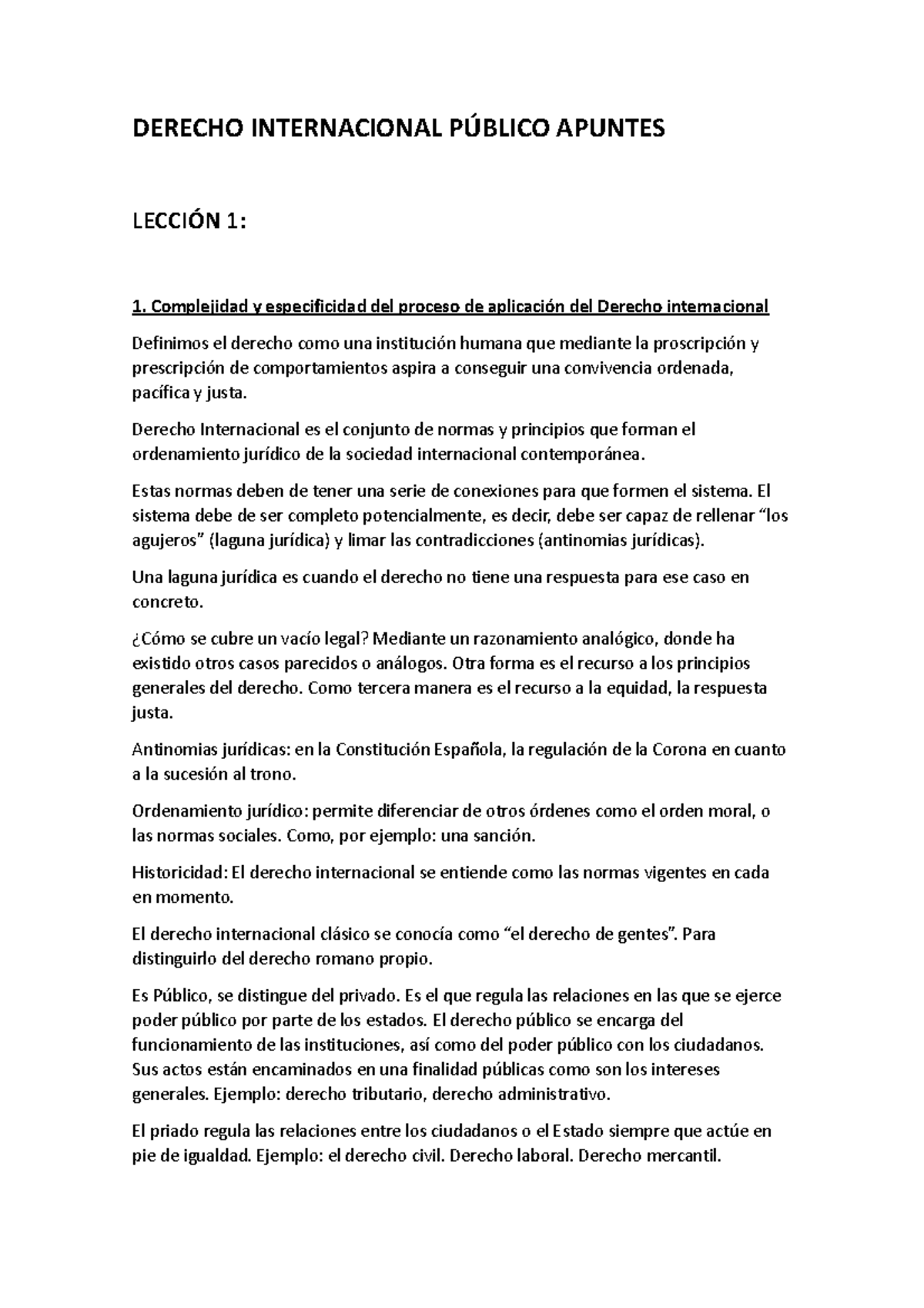 Derecho Internacional Público Apuntes - DERECHO INTERNACIONAL PÚBLICO ...