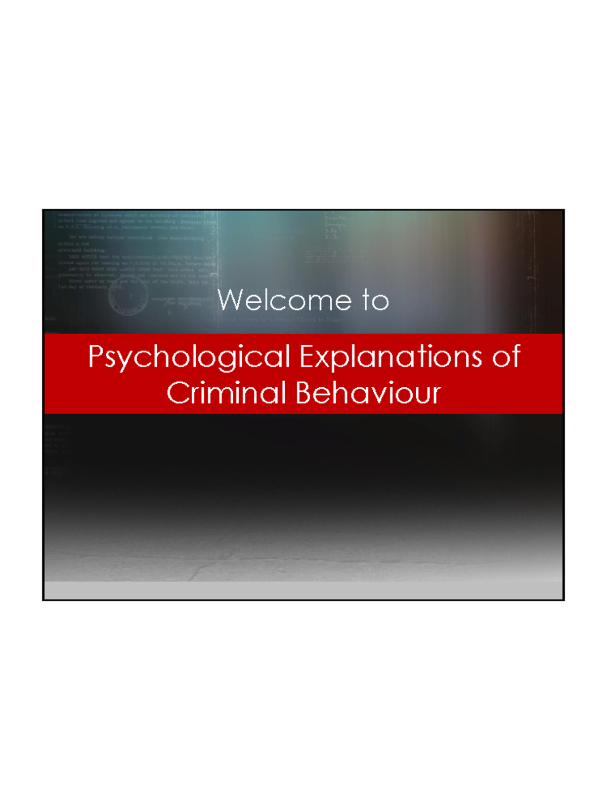 criminal behaviour essay