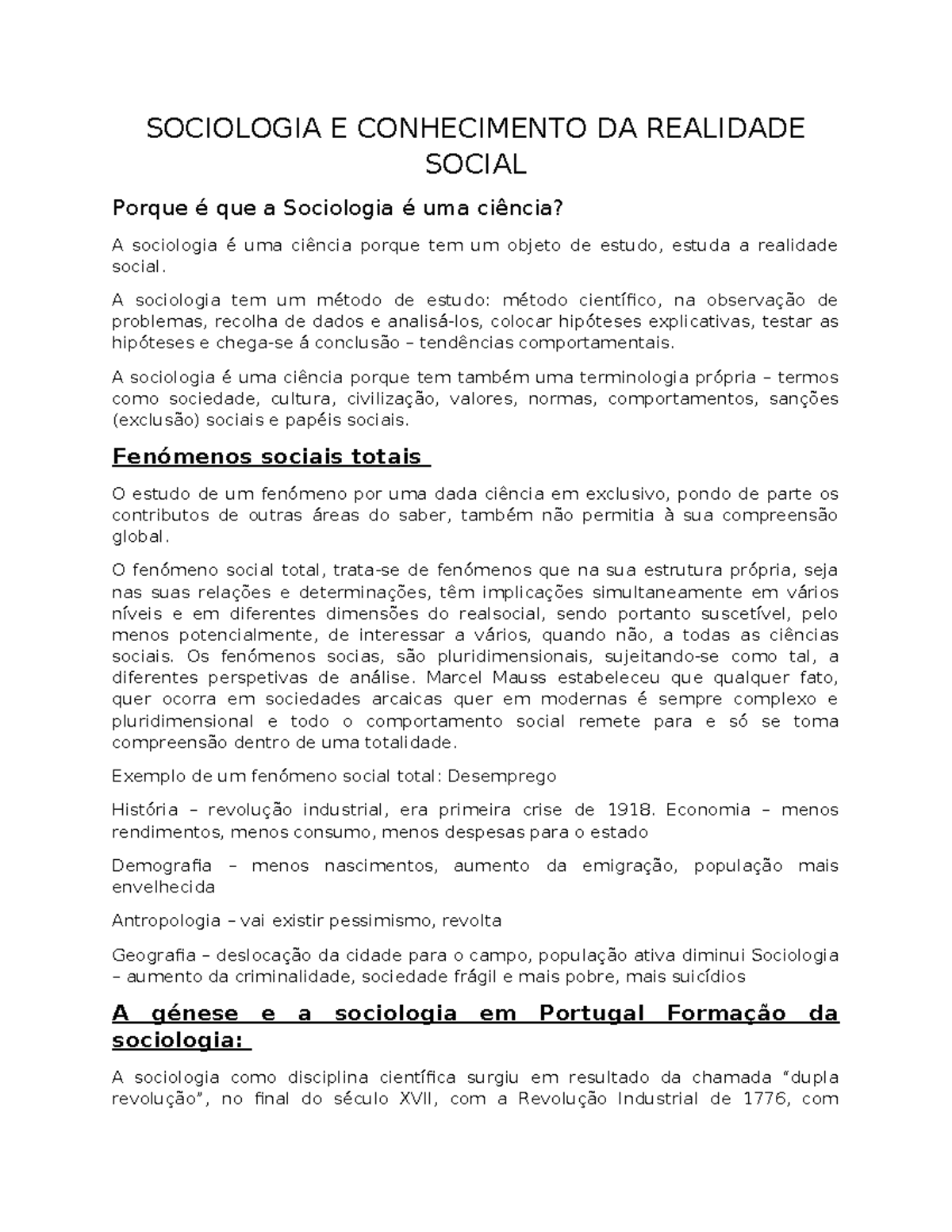 1 Sociologia E Conhecimento DA Realidade Social - SOCIOLOGIA E ...