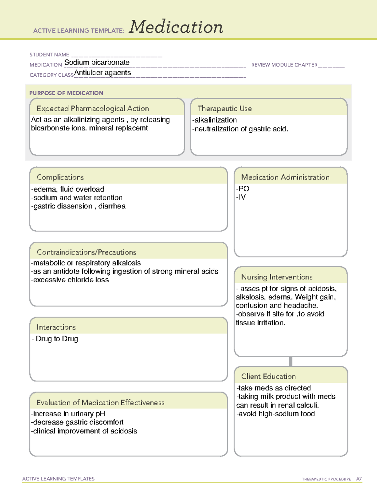 Sodium Bicarbonate - Study Guide For Exams And Course Work - Active 