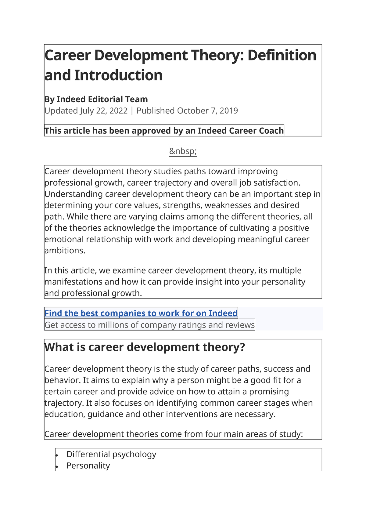 Career Development Theory - Understanding Career Development Theory Can ...