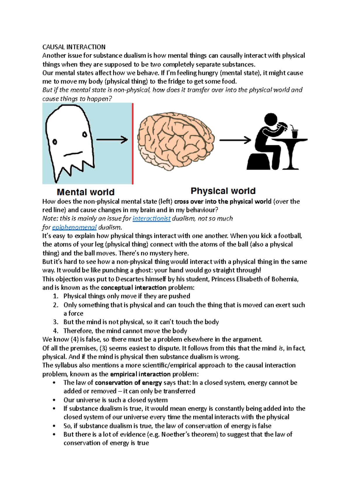 Causal Interaction CAUSAL INTERACTION Another Issue For Substance 