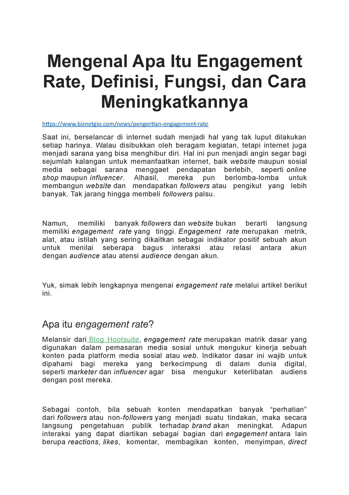 Mengenal Apa Itu Engagement Rate, Definisi, Fungsi, Dan Cara ...