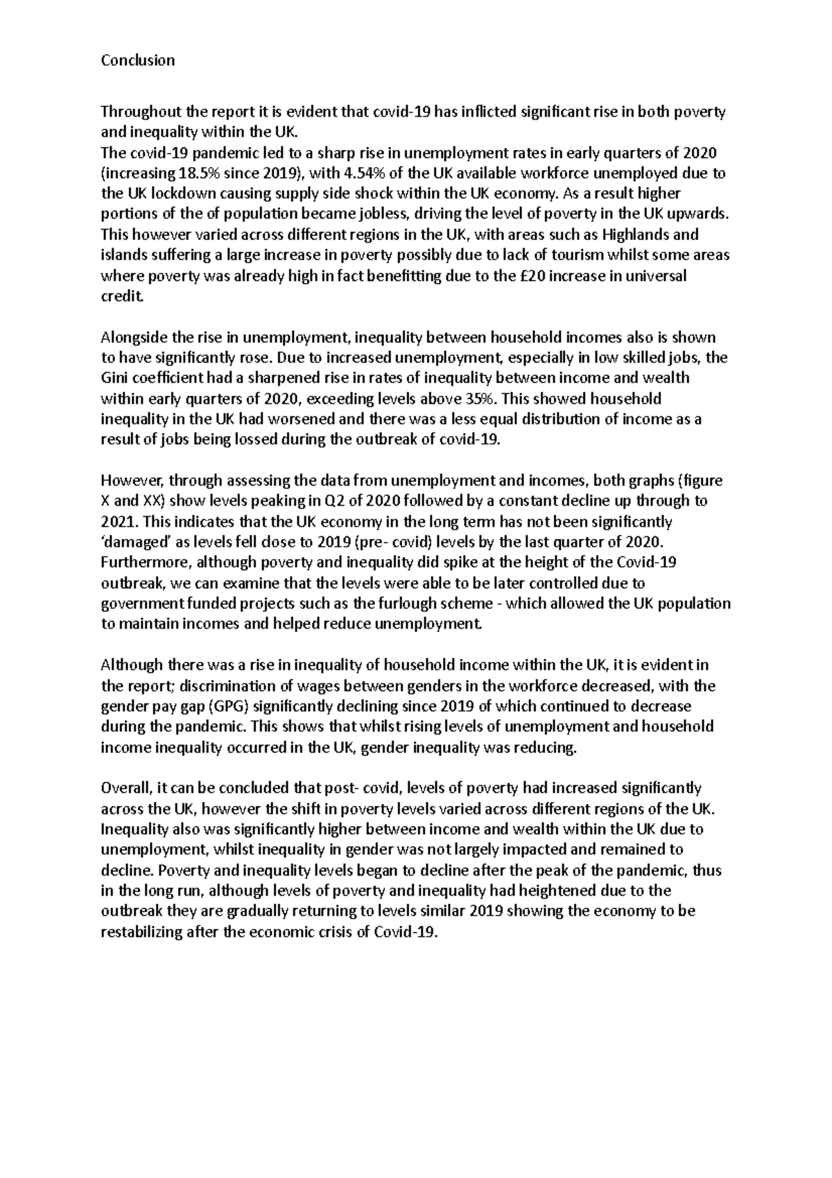 Conclusion group project(inequality and poverty) - Conclusion ...