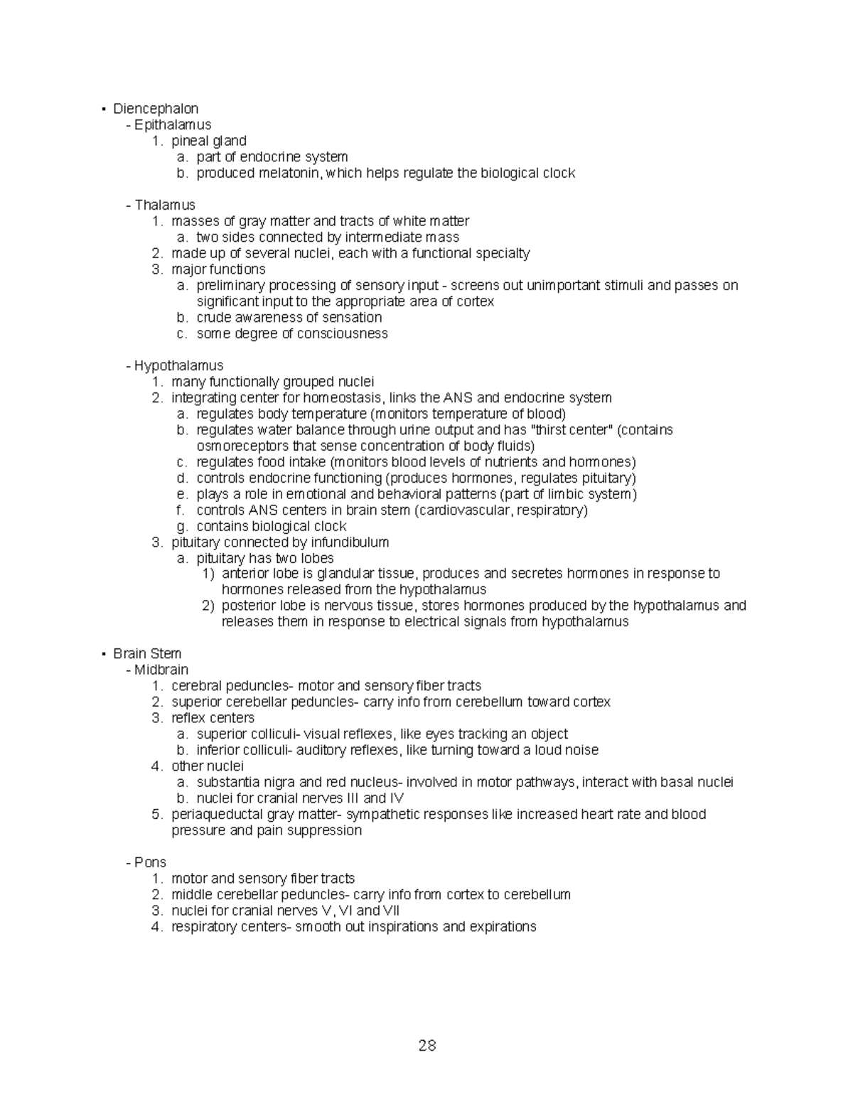 Microsoft Word - Anatomy Lecture Notes Update 2017 - 28 Diencephalon ...