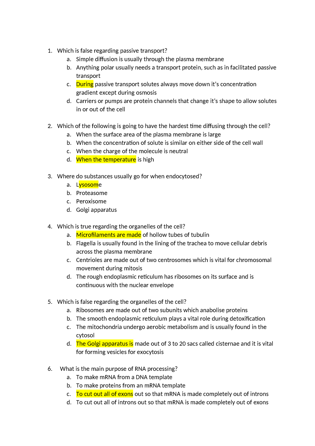 Hubs1403 Revision - Summary Biomedical Science Part 2 - 1. Which Is ...