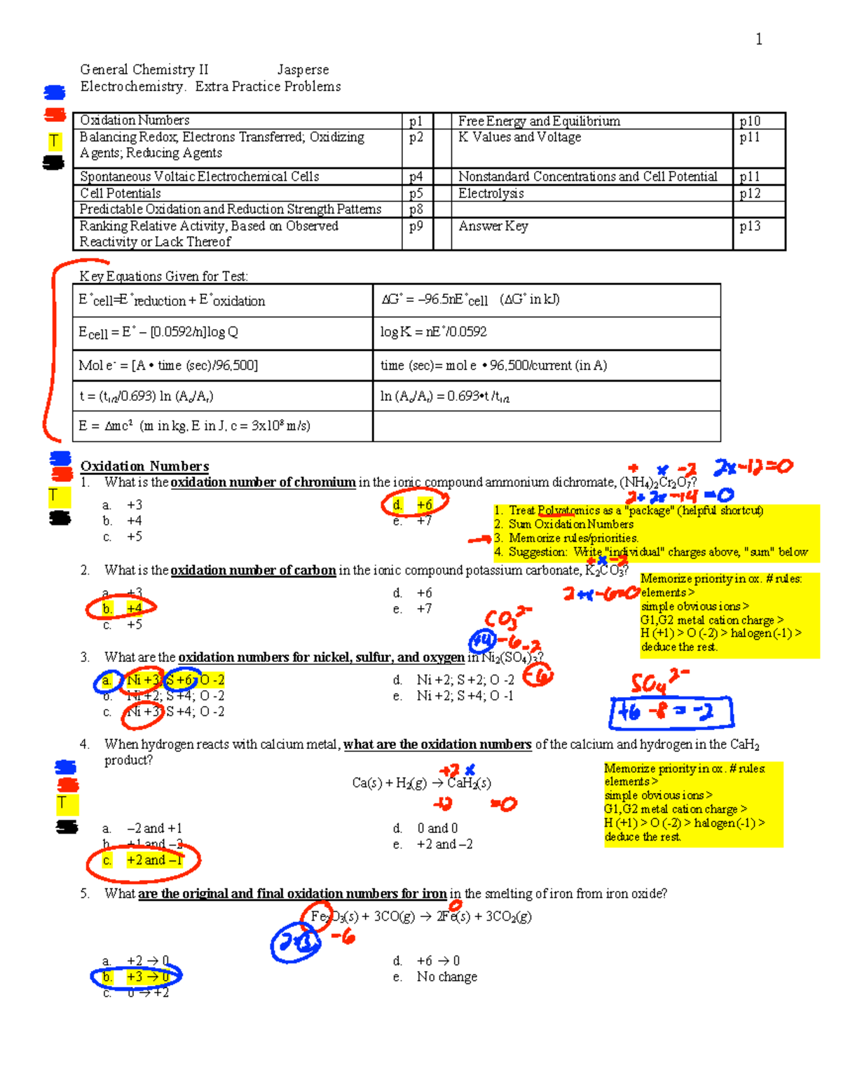 Test4 ch19 Electrochemistry PracticeanswersMarked General Chemistry