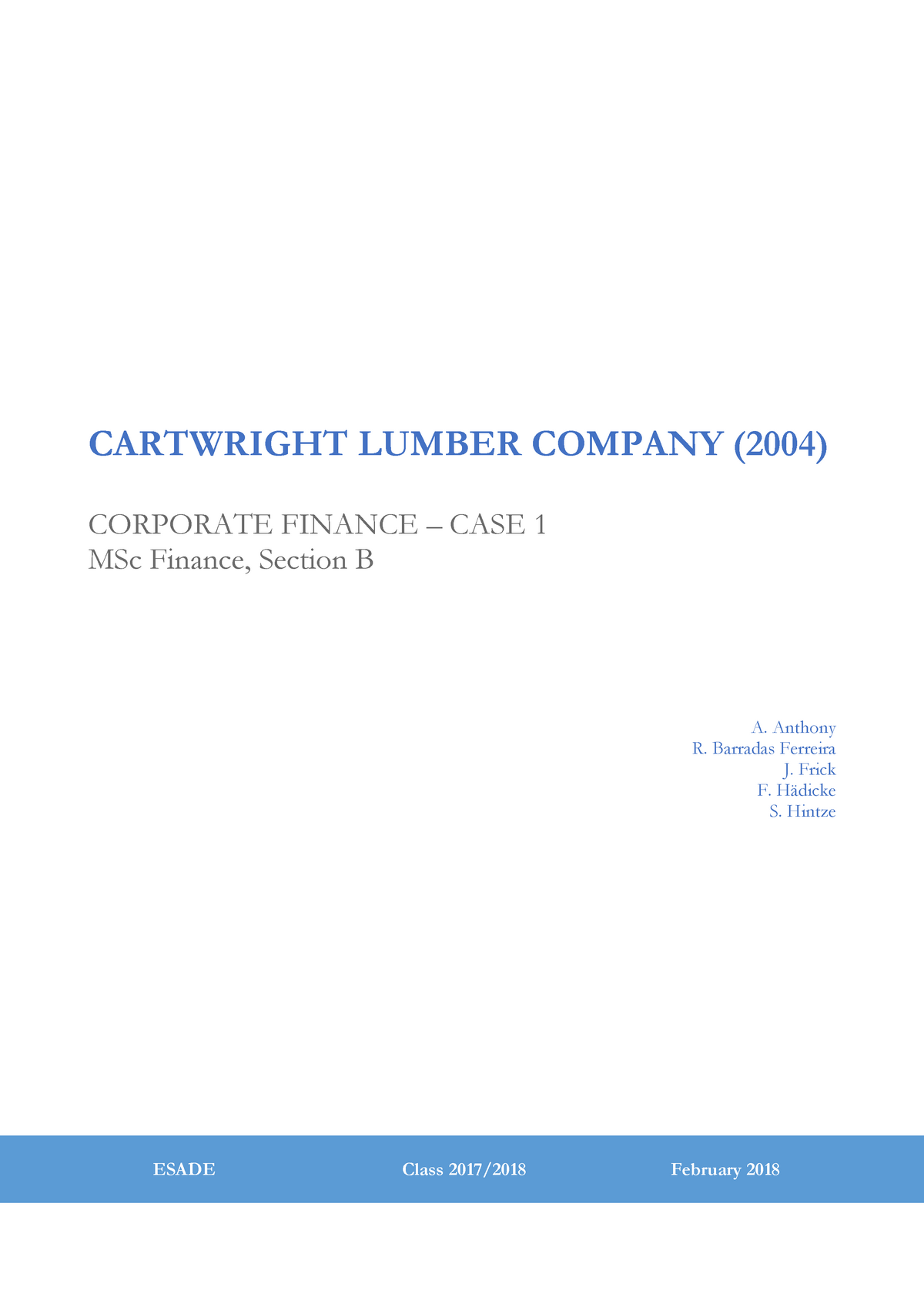 cartwright lumber company case study pdf