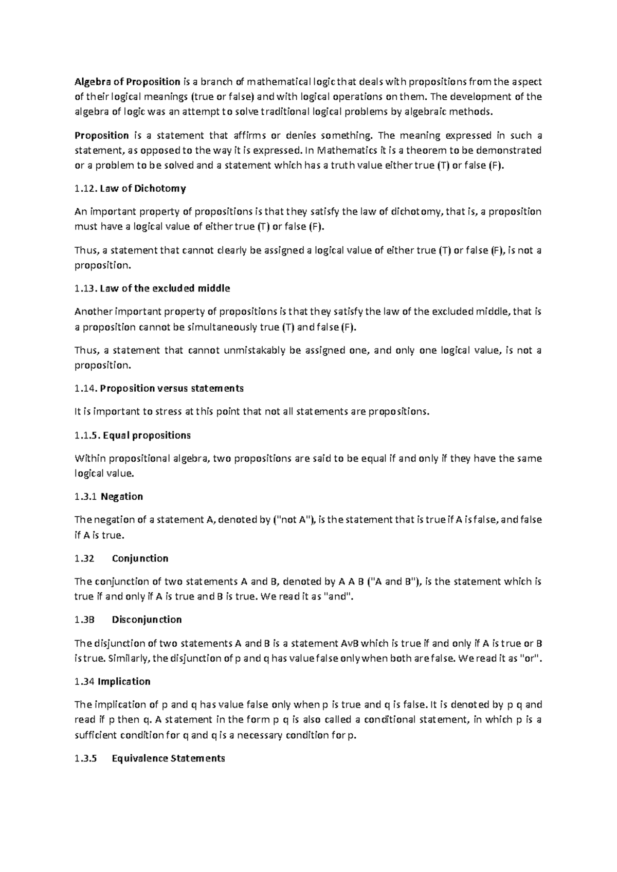 Logic - N/A - Algebra of Proposition is a branch of mathematical logic ...