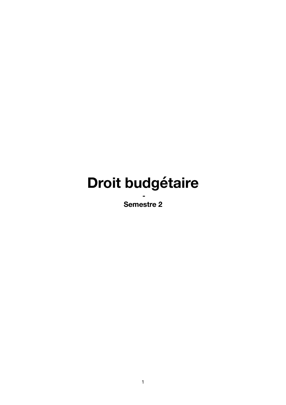 Droit Budgétaire - L2 - Droit Budgétaire - Semestre 2 Introduction ...