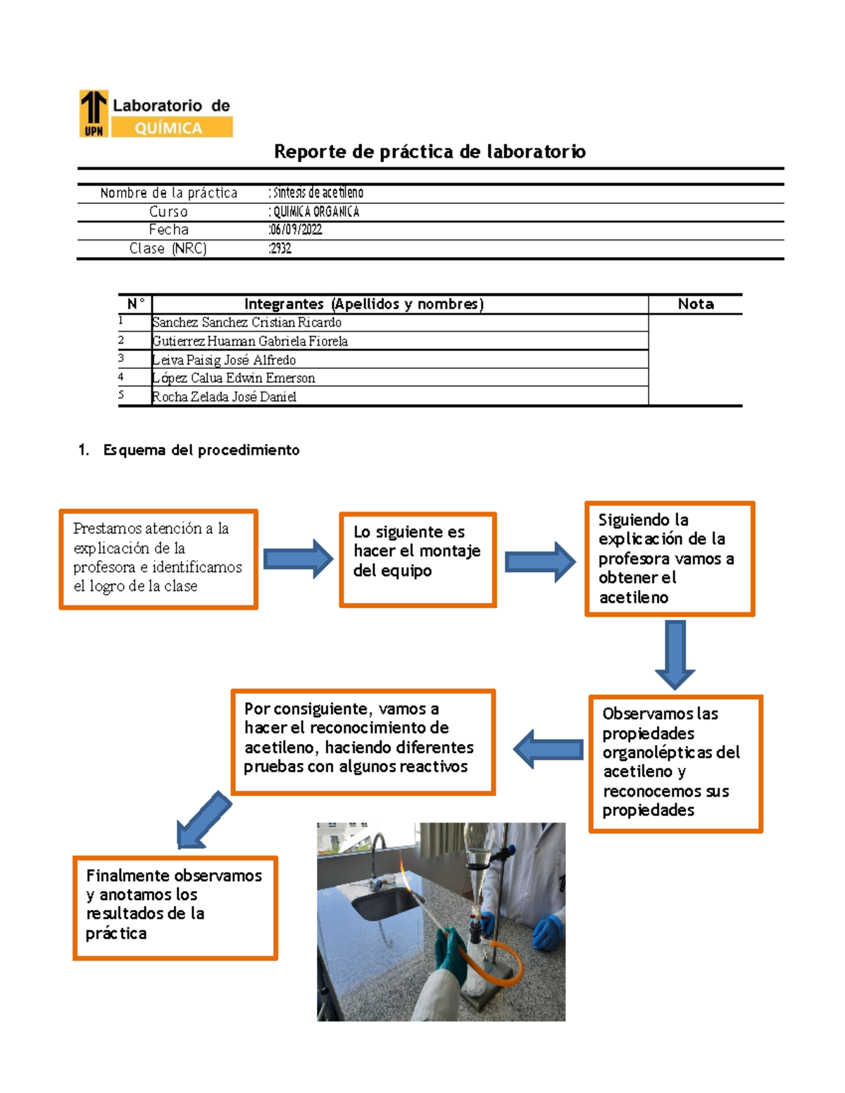 Laboratorio De Quimica 5 - Reporte De Pr·ctica De Laboratorio Nombre De ...