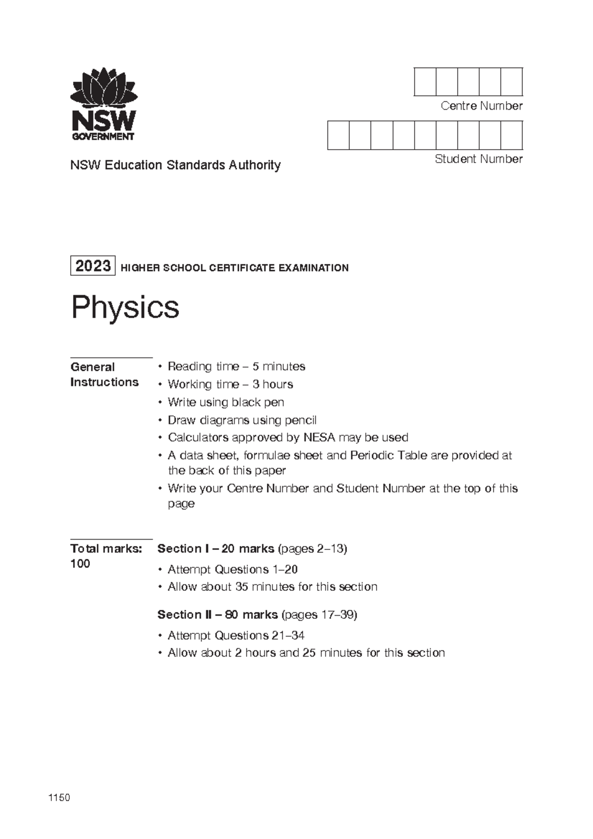 2023 Hsc Physics 2023 Hsc Physics Nsw Education Standards Authority