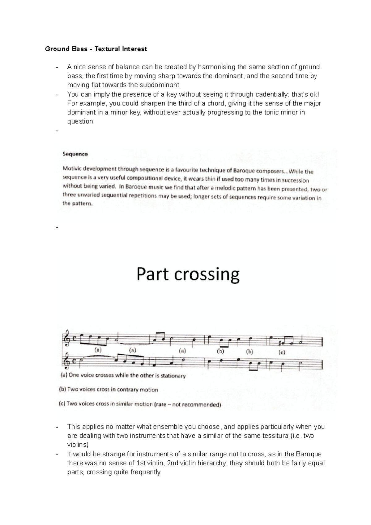 Harmony Lecture 4 Notes Ground Bass 2 Ground Bass Textural