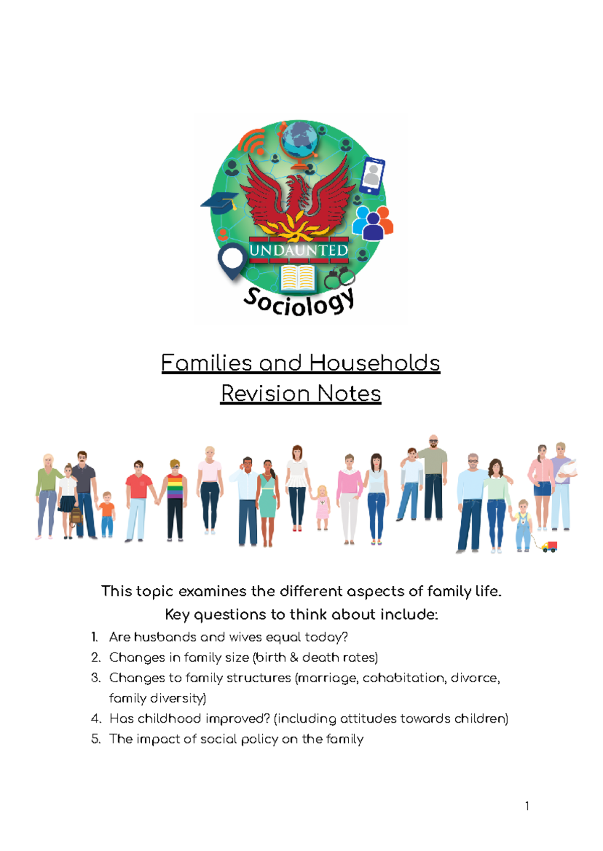 00 Families Revison Notes BR - Families and Households Revision Notes ...