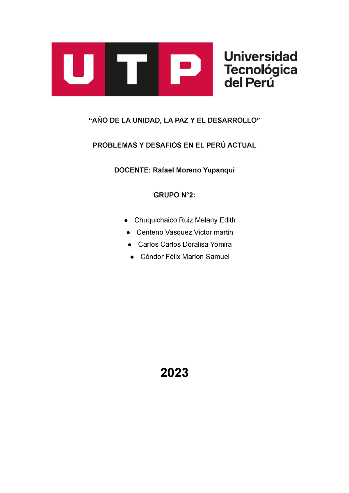 S06.s1.Práctica Calificada 1 - “AÑO DE LA UNIDAD, LA PAZ Y EL ...