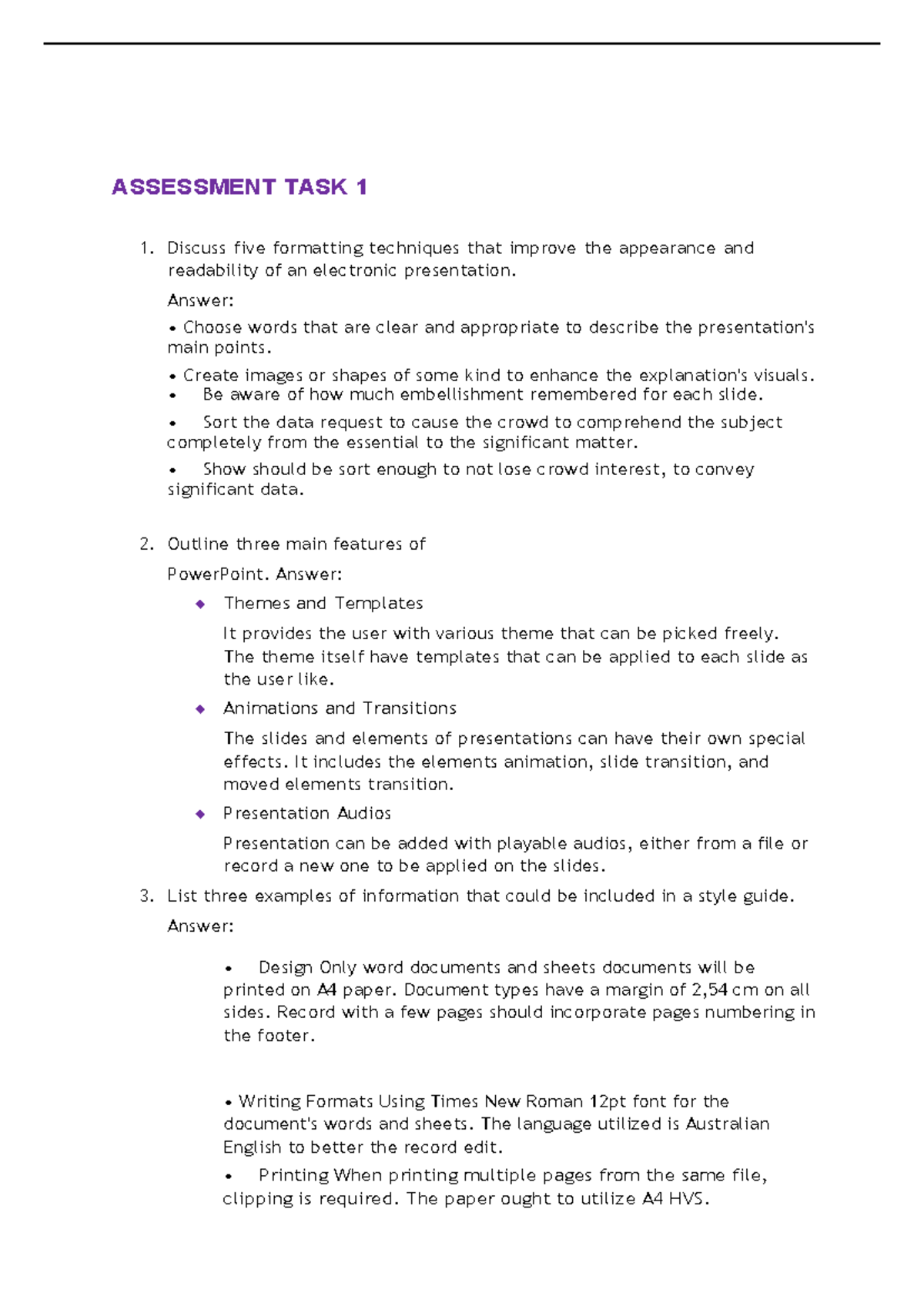 Wiradana putra Bsbtec 303 Task1 - ASSESSMENT TASK 1 1. Discuss five ...