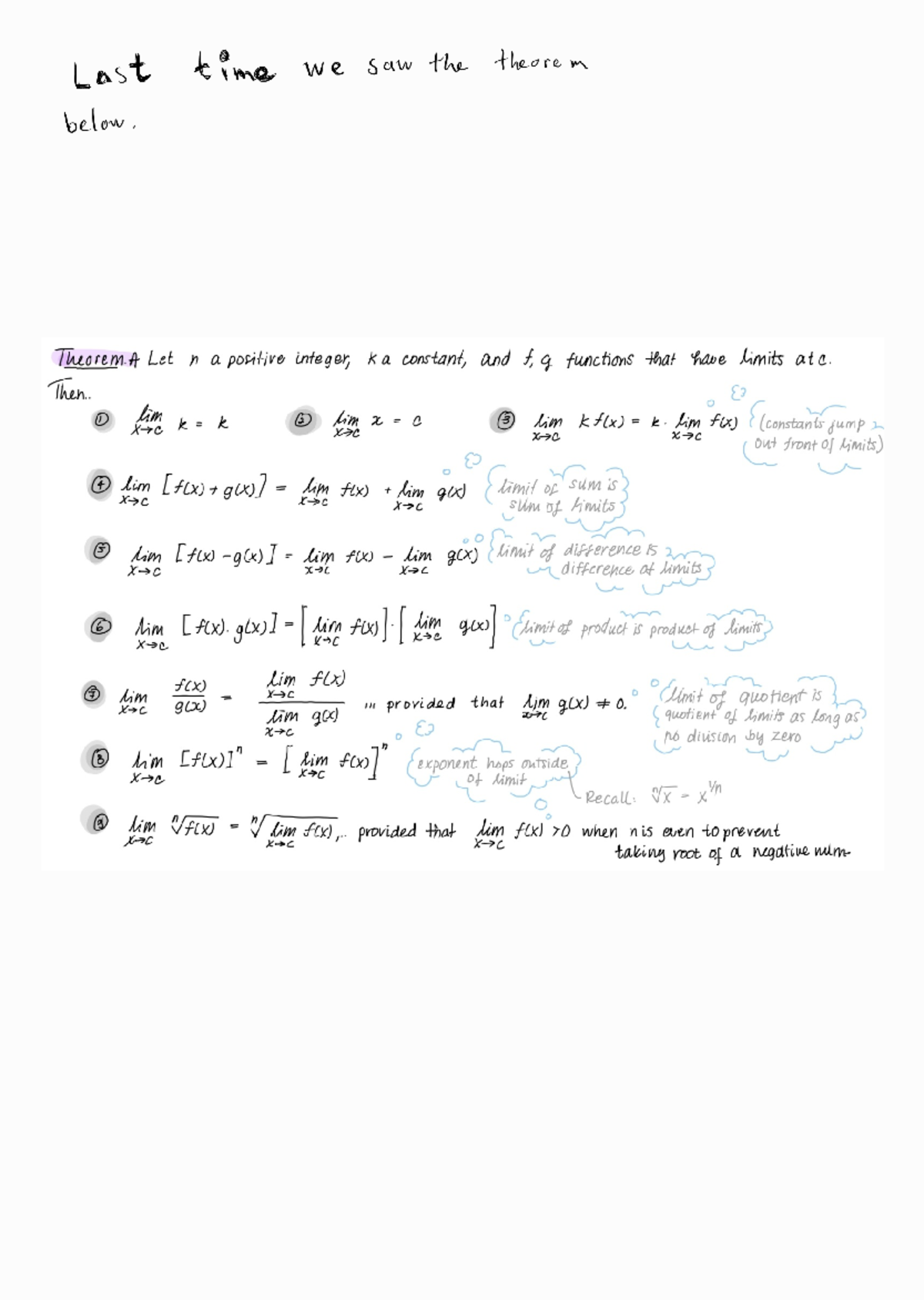 Limit Theorems Part 2 - Notes - MATH 1210 - Studocu