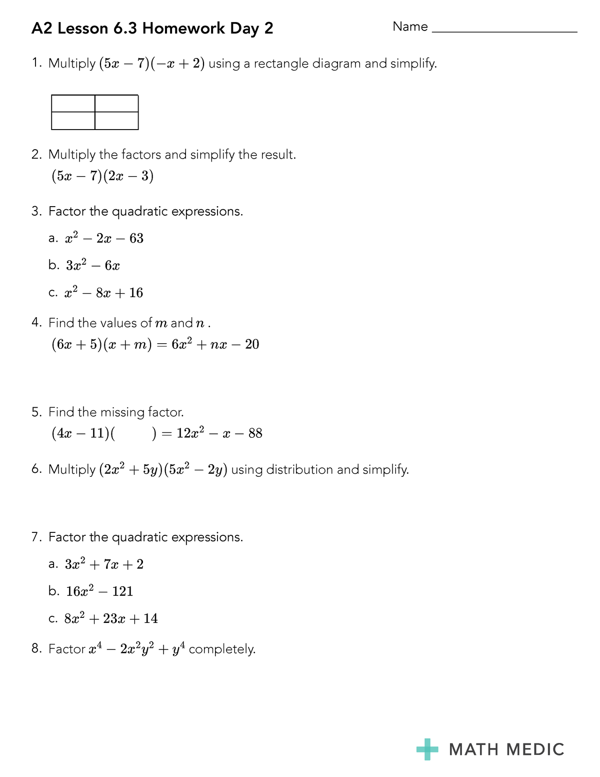 math medic homework