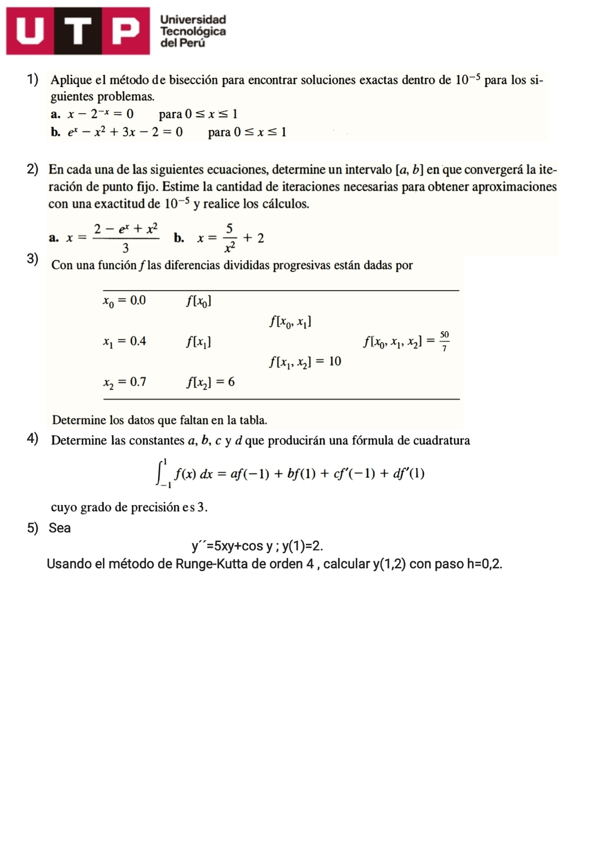 Ejercicios Practicos DE Metodos Numericos - Métodos Numéricos - Studocu