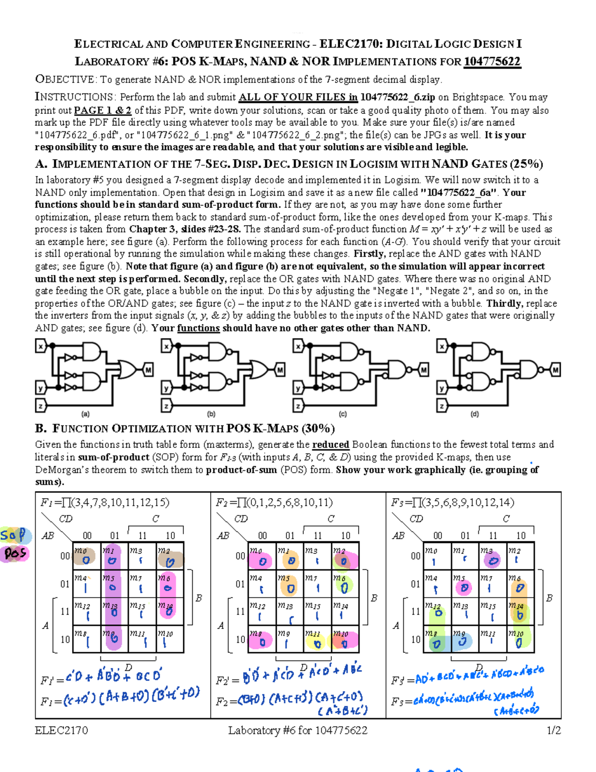 LABRATORY WORK 5 - 104775622_ ELEC2170 Laboratory #6 for 104775622 1/ E ...