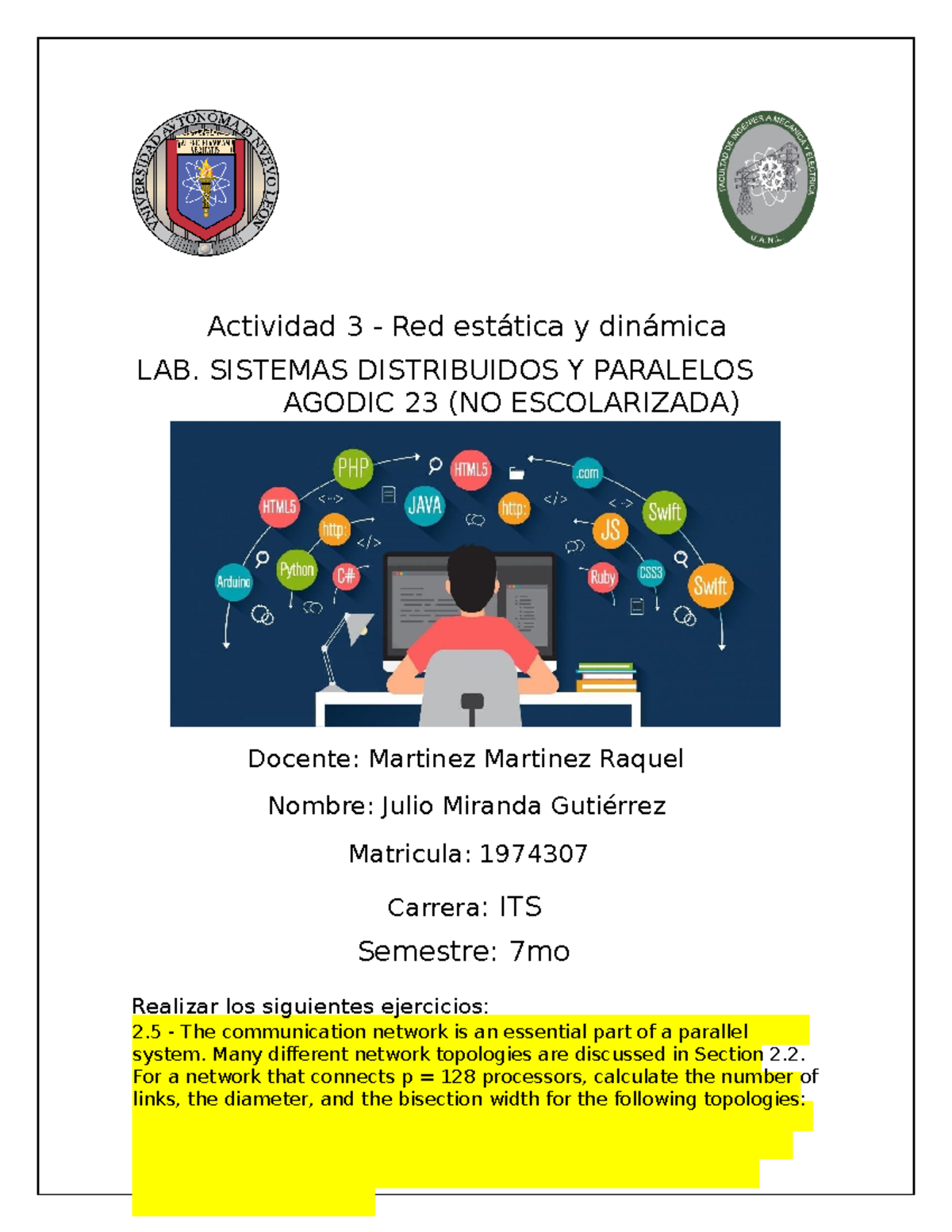 Lbsdp 1974307 A03 - Tarea 3 - Actividad 3 - Red Estática Y Dinámica LAB ...