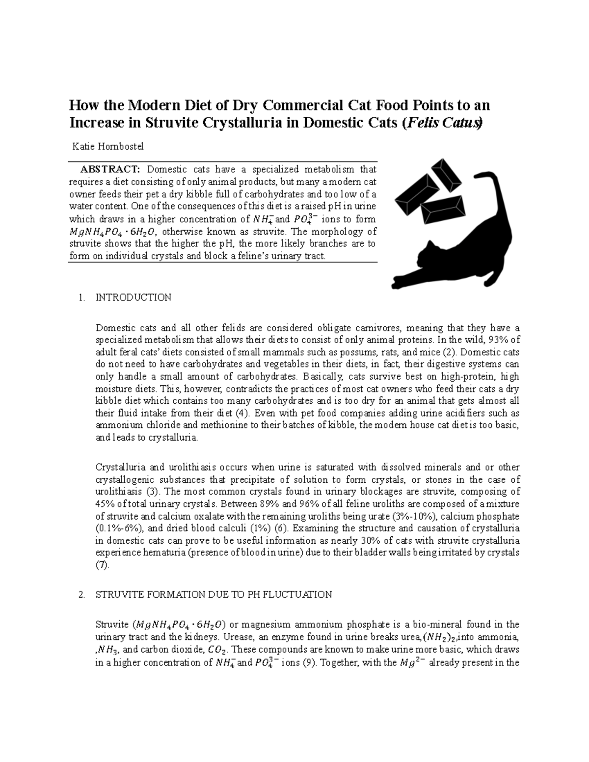 Cat Pee Chemistry How the Modern Diet of Dry Commercial Cat Food