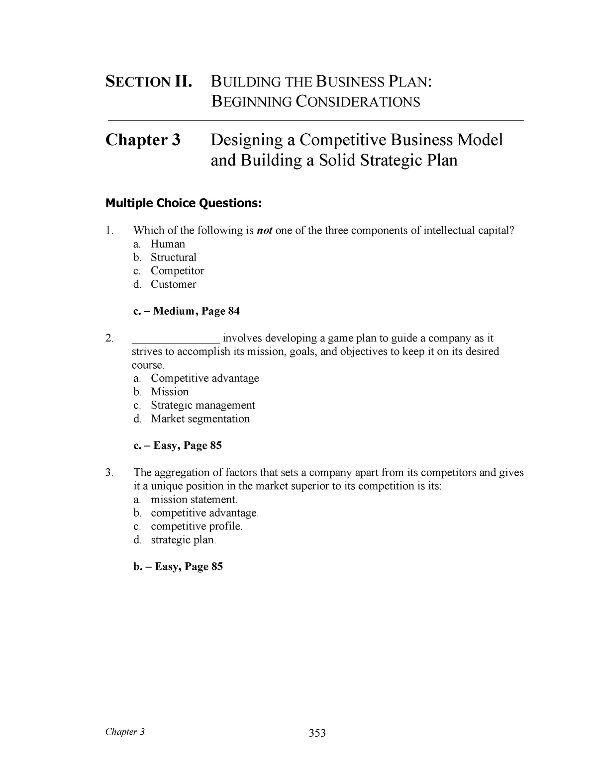 section 5.2 the business plan answers
