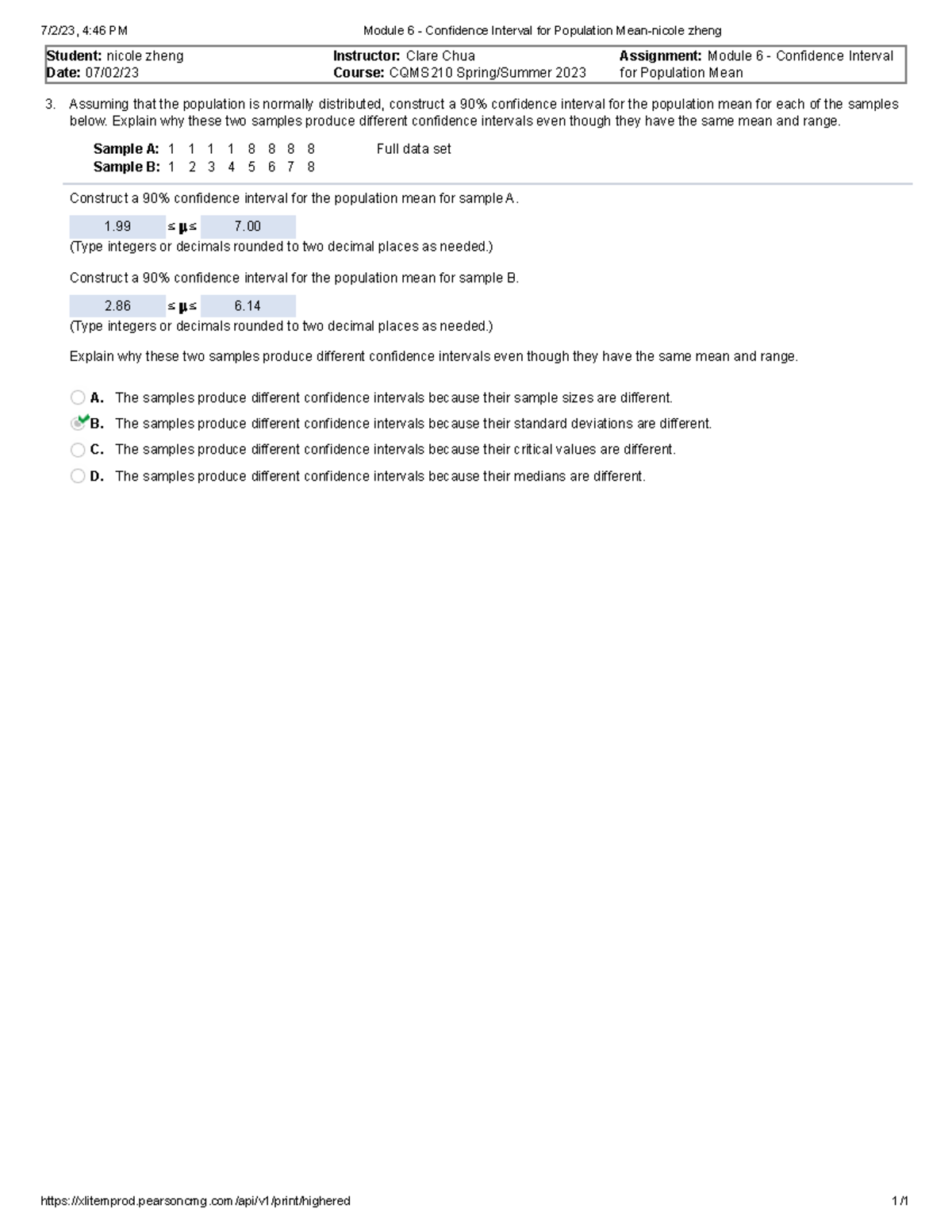 M6 Q2 - Statistics solutions - Business Statistics 1 - UoN - Studocu