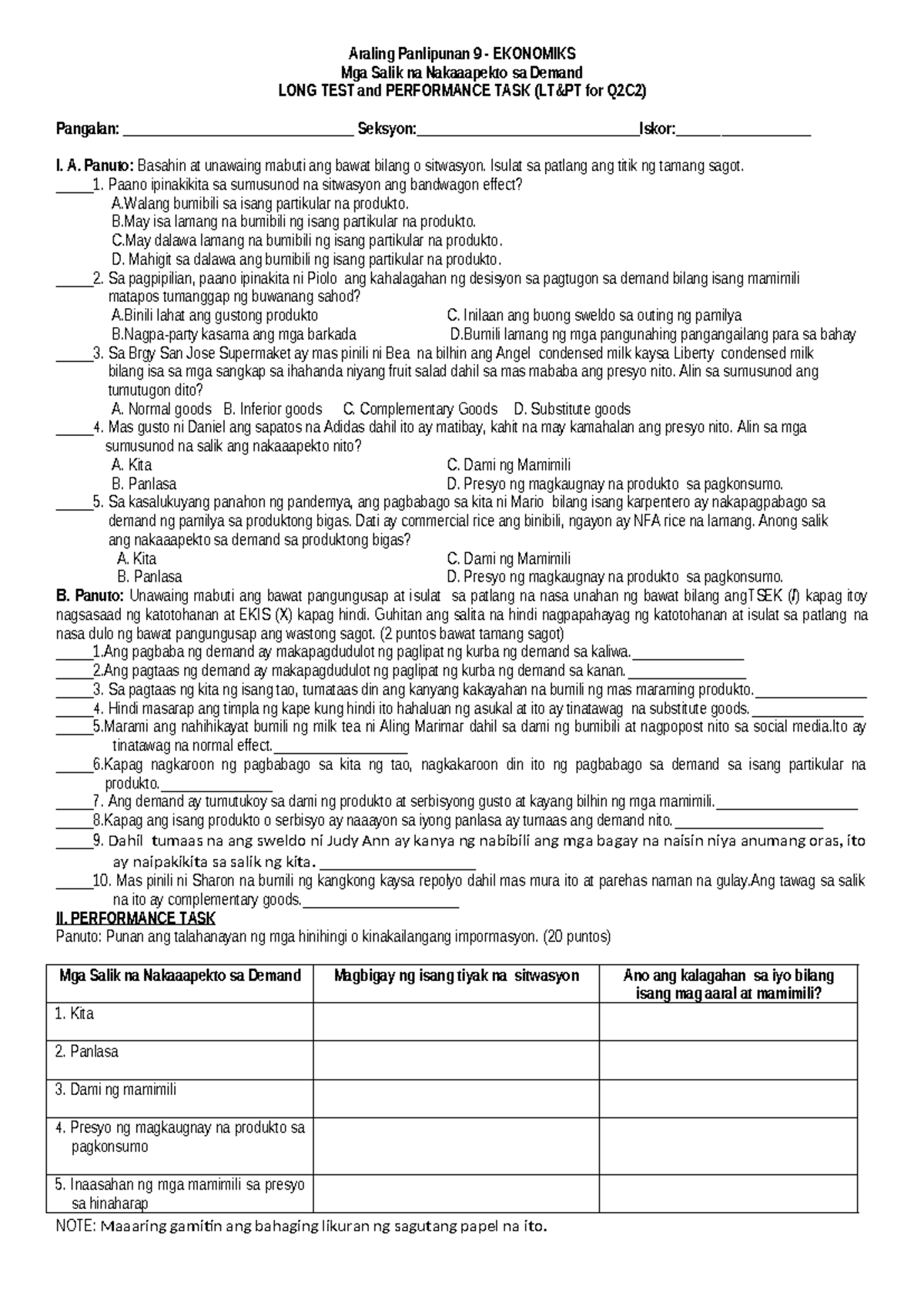 Asynchronous-Class AP9 October-23-2024 - Araling Panlipunan 9 ...