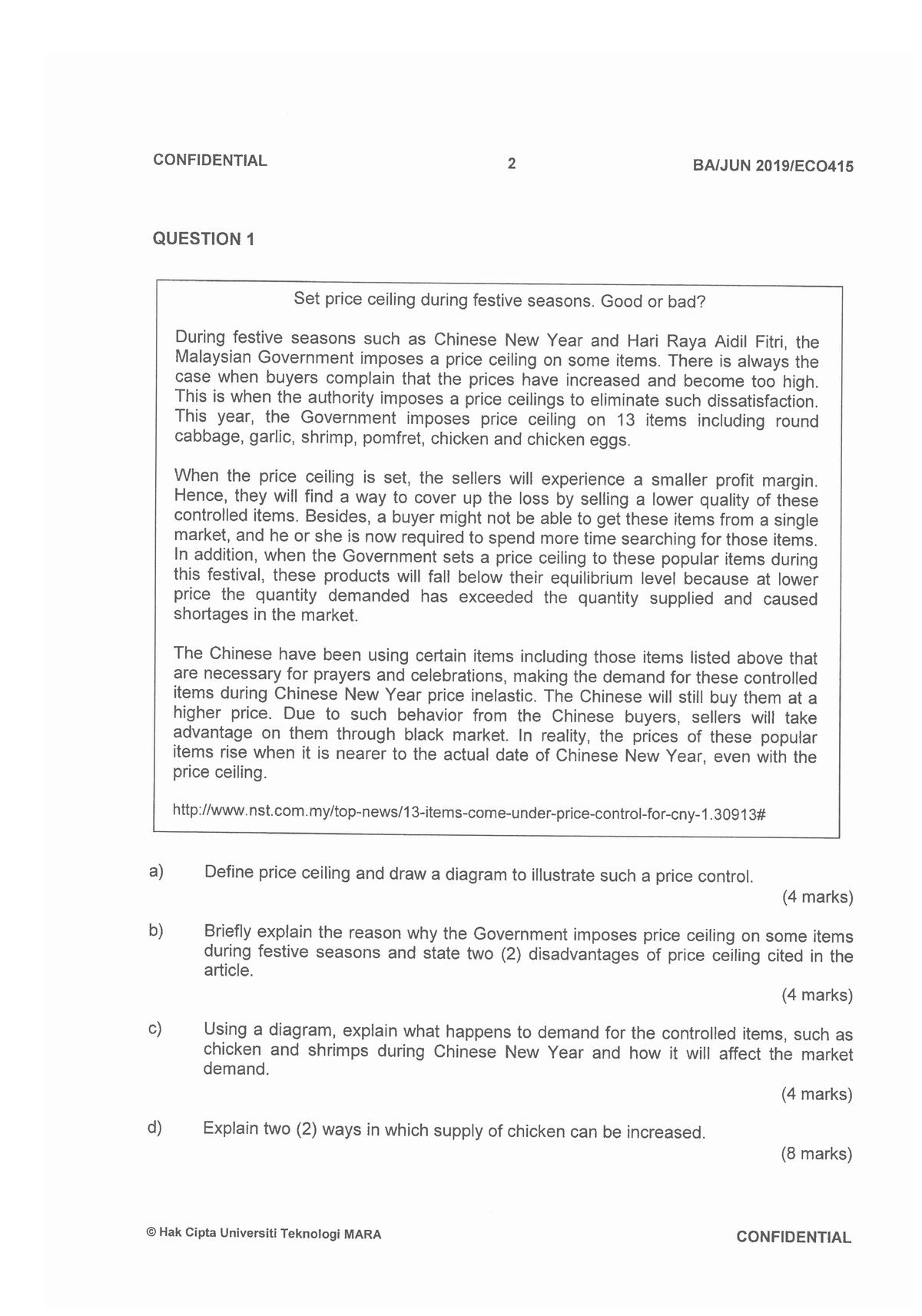 ECO415 - Case Study 1 - Question Of Past Year - Fundamentals Of ...