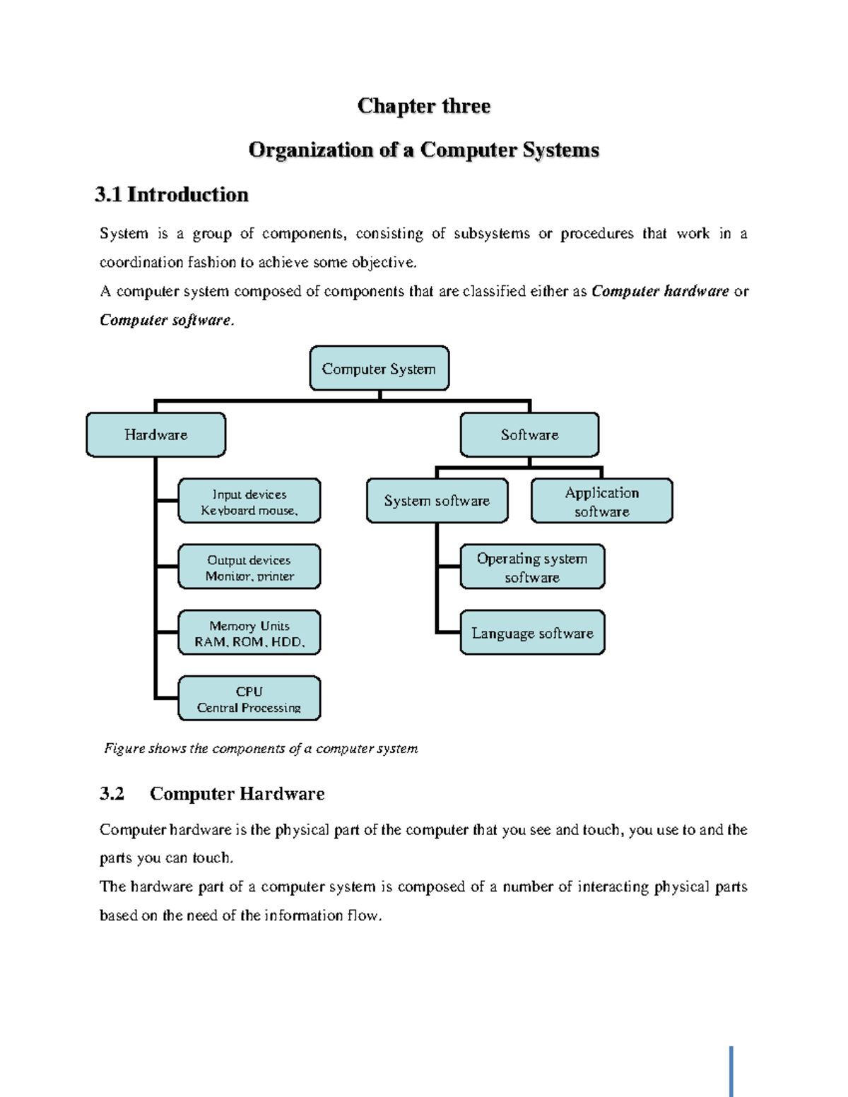 Computer Applications Chapter 3 - Chapter three Organization of a ...