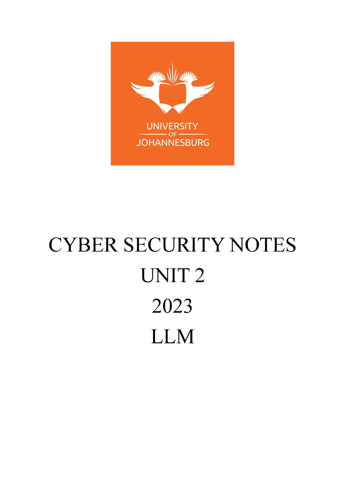 Cyber Security UNIT 2 Notes - CYBER SECURITY NOTES UNIT 2 2023 LLM ...