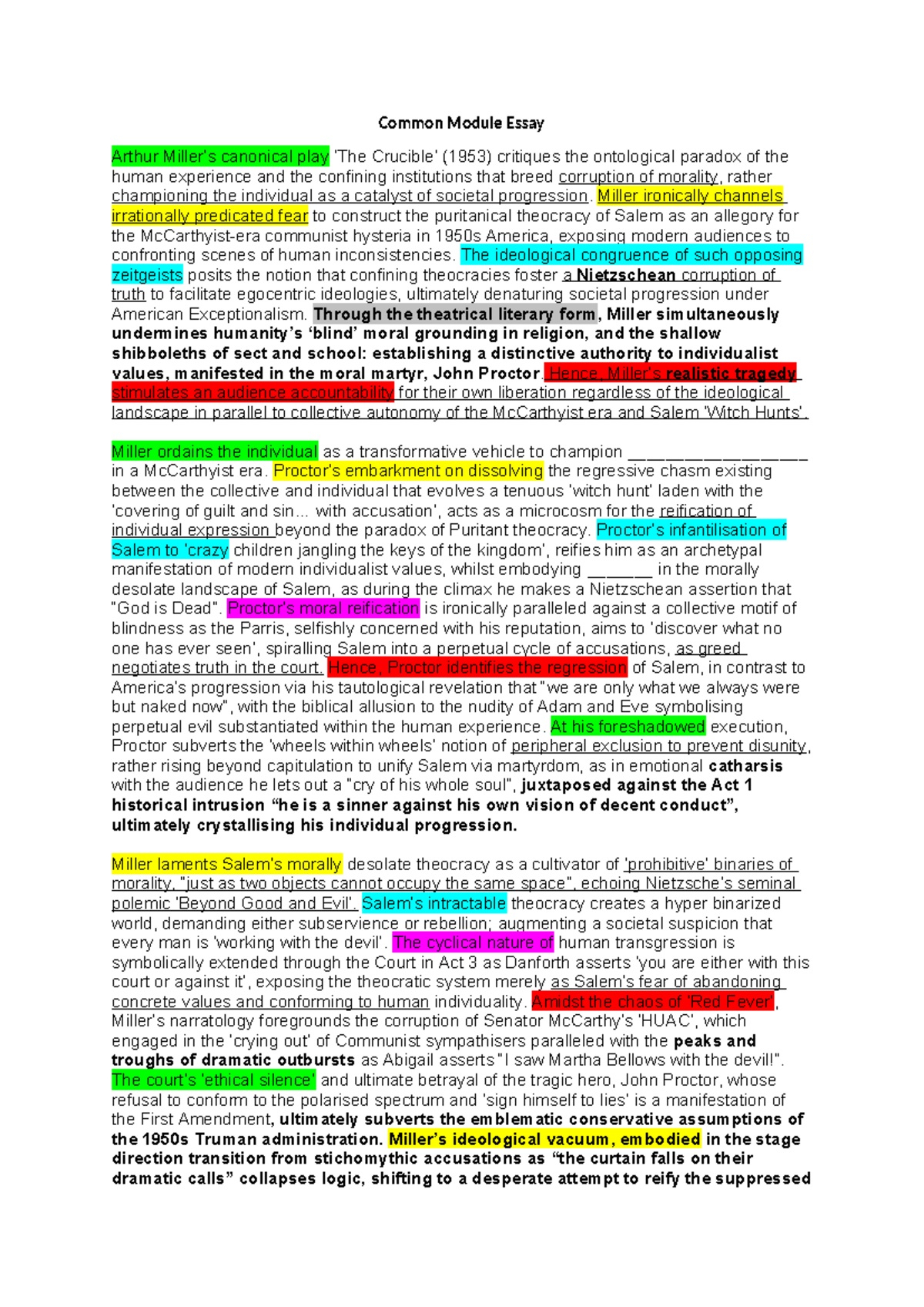 crucible essay common module