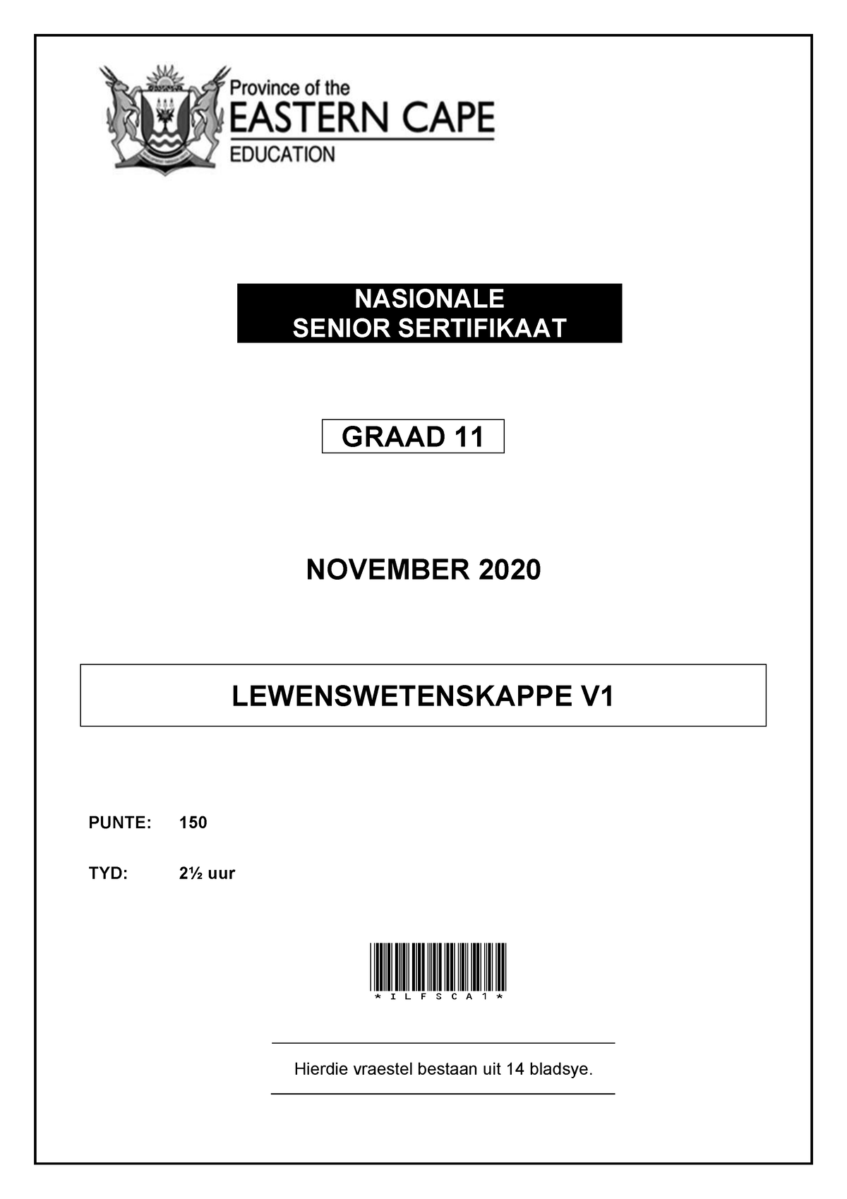 LIFE Sciences P1 QP GR11 NOV 2020 AFR D - NASIONALE SENIOR SERTIFIKAAT ...