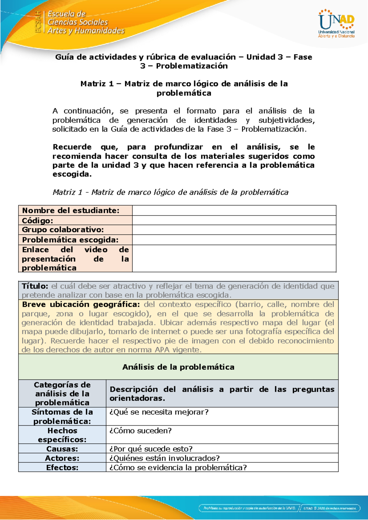 Anexo 1 - Matriz de marco lógico de análisis de la problemática sujeto ...