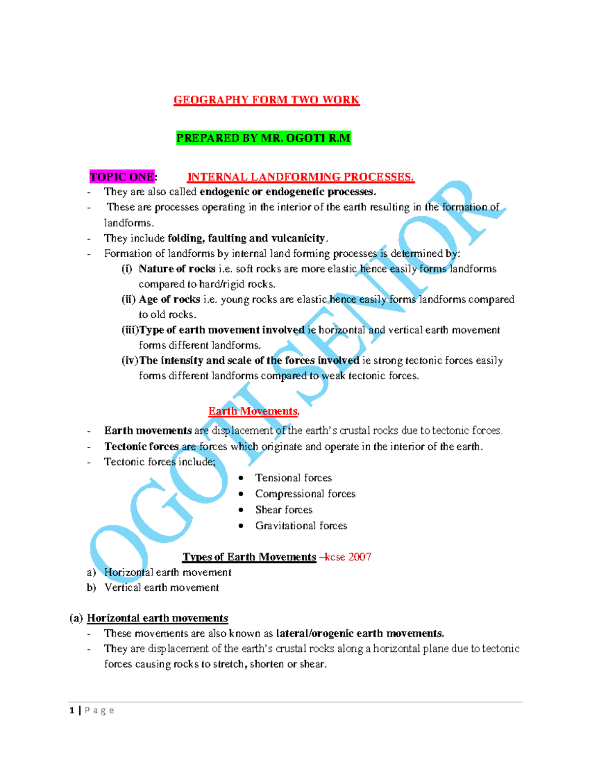 Geog Bk2- Ogoti Senior - notes for cre - GEOGRAPHY FORM TWO WORK ...