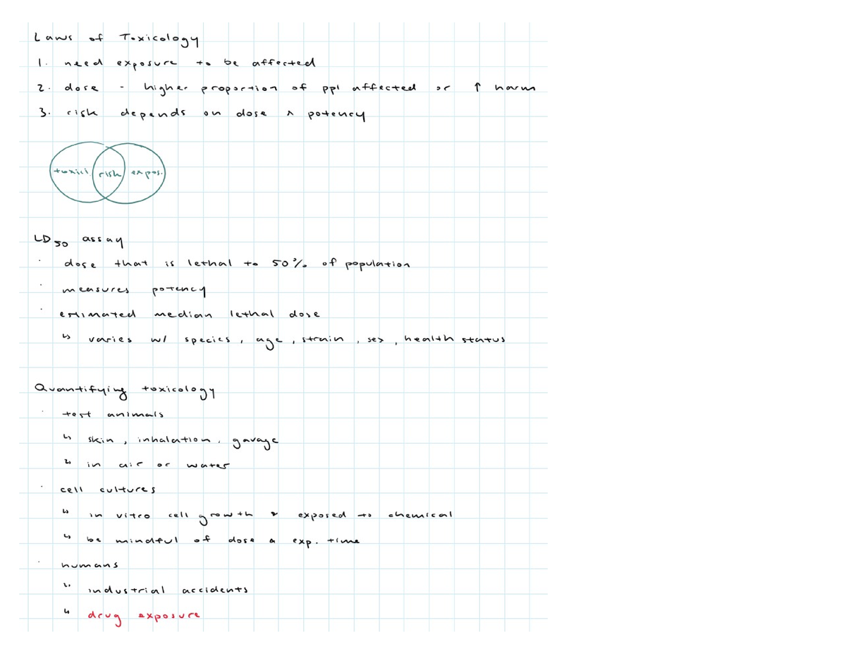 Lecture 1 Intro Notes - Tox4590 - Studocu