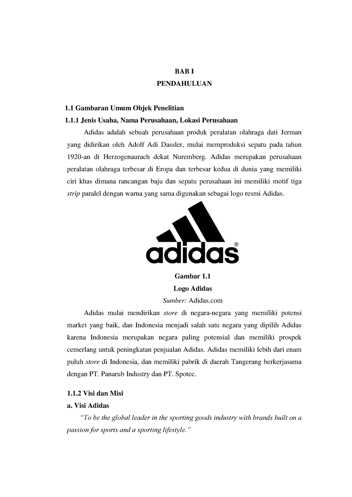 Sejarah Adidas Yang Diketahui - BAB I PENDAHULUAN 1 Gambaran Umum Objek ...