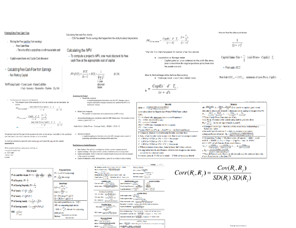 final exam cheat sheet - fin 300 - Studocu