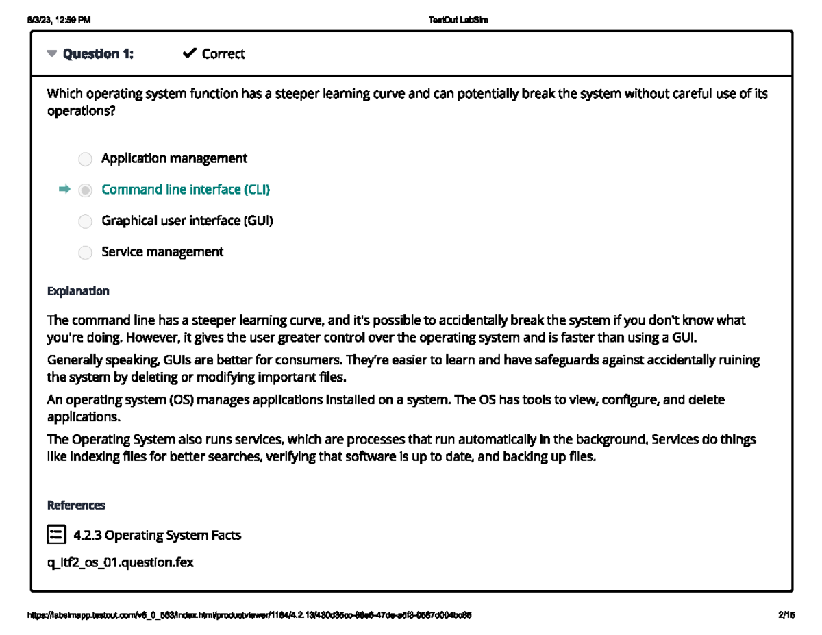 4 2 13 Testout QUIZ Quiz IT200 Studocu