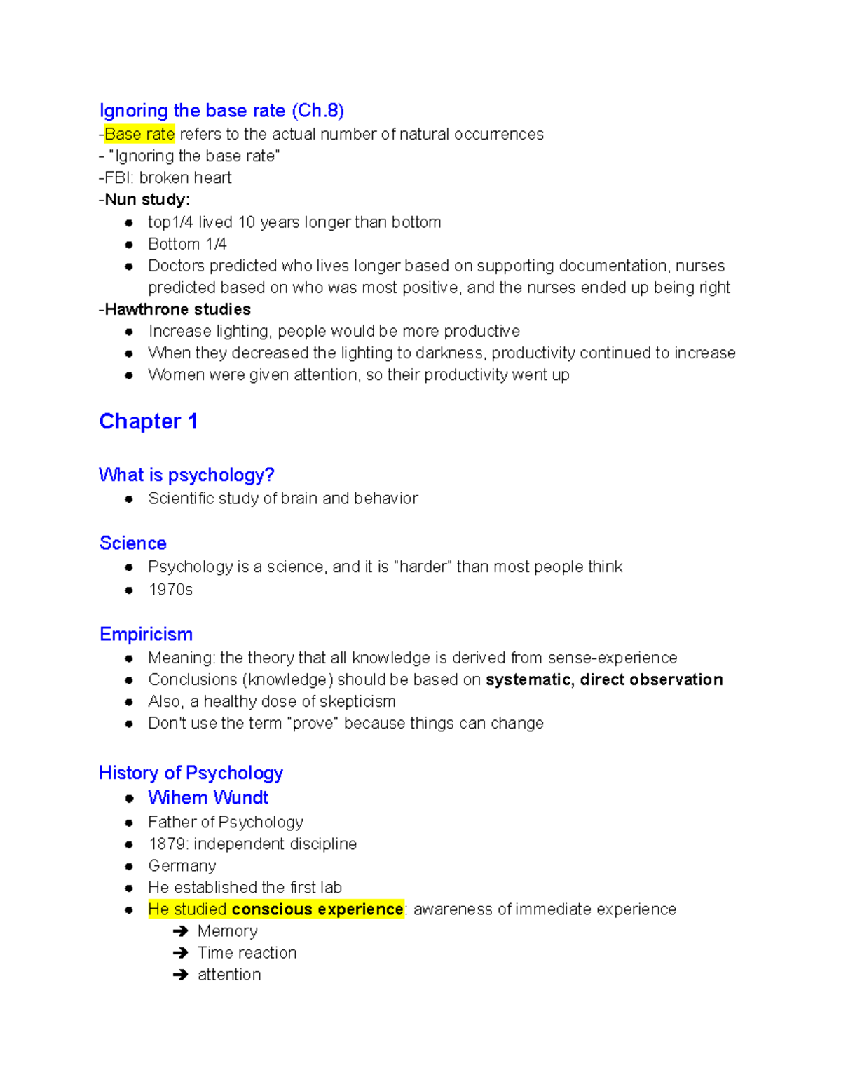 Ch.1 Outline - Google Docs - Ignoring the base rate (Ch) -Base rate ...