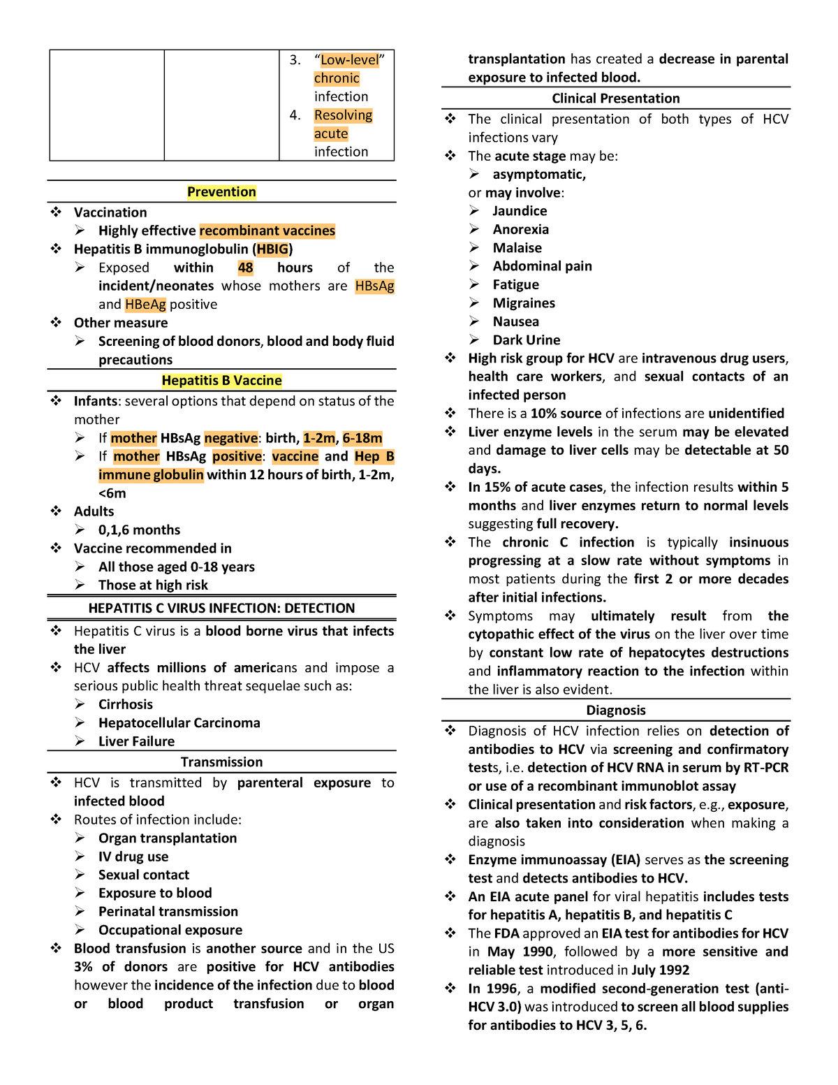 Hepatitis-Virus-converted - “Low-level” chronic infection Resolving ...