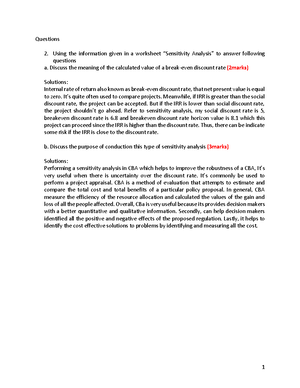 Completed Assessment 1 CBA - Questions . Using the information given in ...